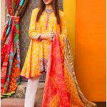 Yellow kurta white shalwar pakistani frock designs