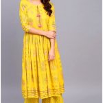 Yellow latest frock style