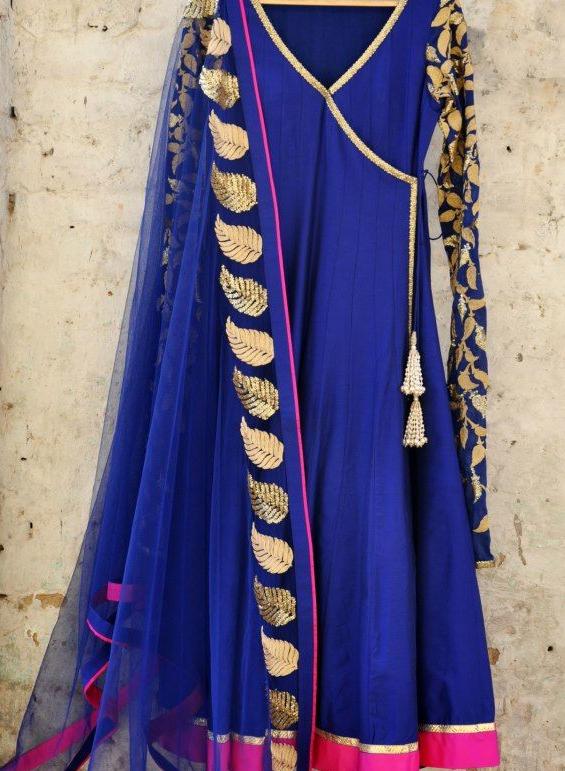 Blue Angrakha Dresses Designs