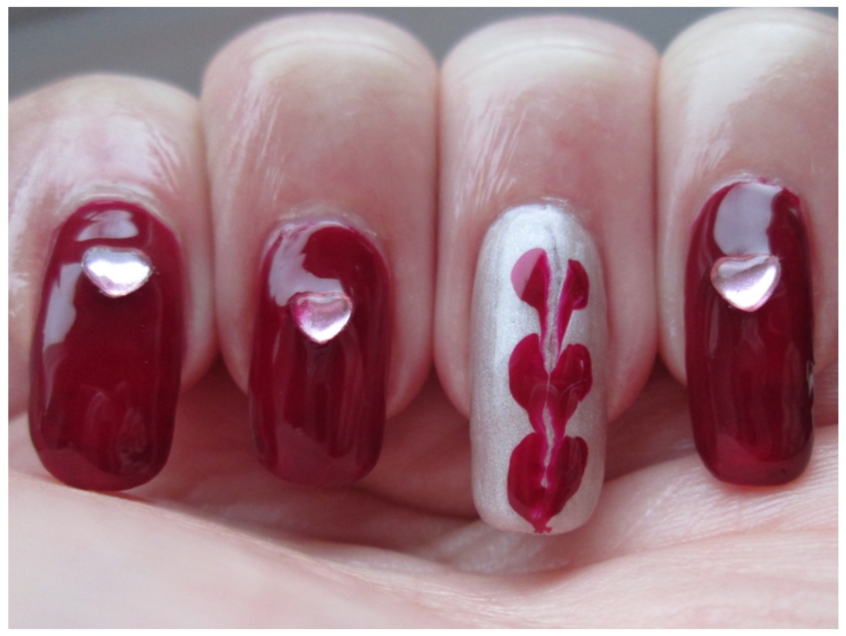 Best Valentine Drag Marble Nail Art Design for GIrls