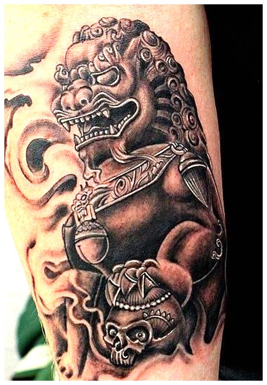 Best Foo Dog Arm Tattoos New Collection