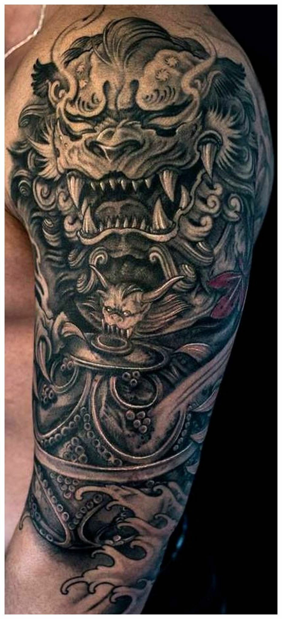 Best Foo Dog Arm Tattoos 2023 New Collection
